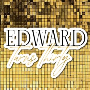 Shimmer Wall  Name Sign (Black & Gold Text)