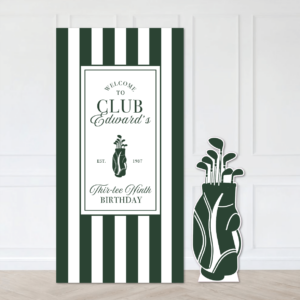 gold birthday party backdrop set