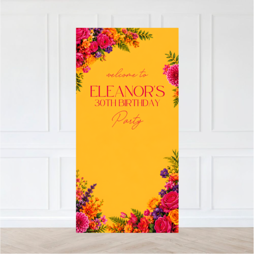 Tropical Flower Birthday Backdrop