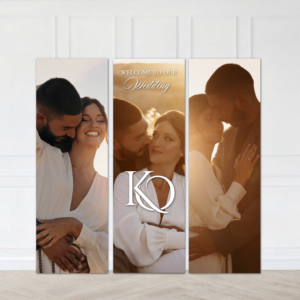 Trio Slim Wedding Portrait Welcome Sign