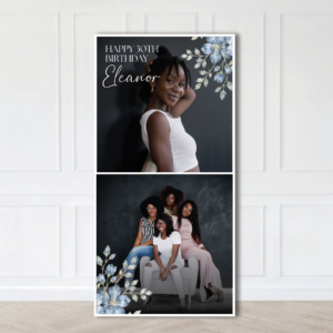 Blue Floral photo collage backdrop