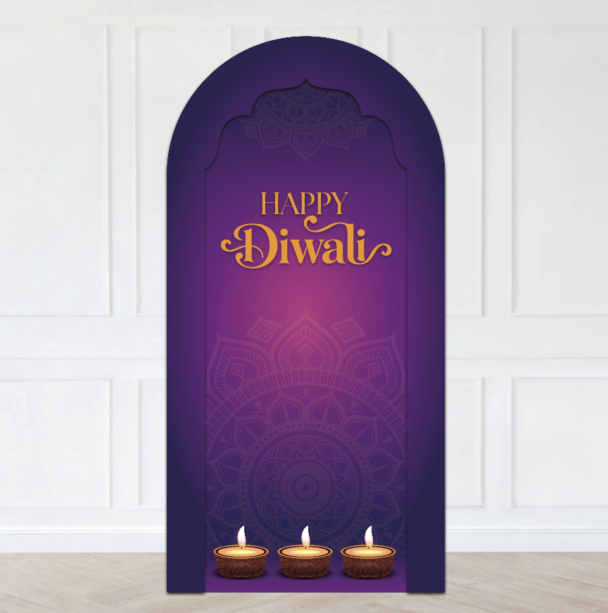 Purple Diwali Celebration Backdrop