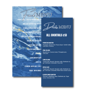 Create Your 2 Pc Menu Card Set